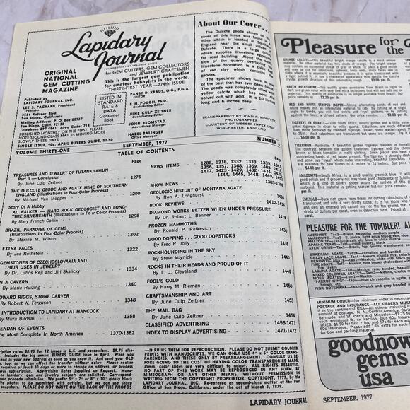 Dulcote Geode Southern England - Lapidary Journal Magazine - Sep 1977 M24 - Picture 2 of 2